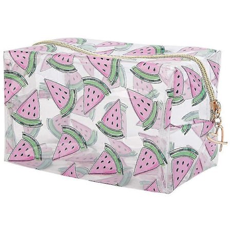 2 Damer Gjennomsiktig Kosmetikkveske, Gjennomsiktig Reise Kosmetikkveske Kosmetikkveske Oppbevaringsveske Søt Trykk Oppbevaringsveske (vannmelon) GS