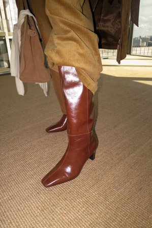 Premium Selection Bottes hauteur genou en cuir à bout carré - Chaussures en cuir - Brun - EU 41