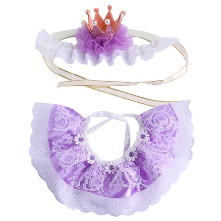 Födelsedag Pet Hat Krage Set Dress Up Cap Pet Fun Huvudbonad Cosplay Tillbehör för katthund