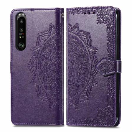 Sony Xperia 1 Iii - Mandala Läder Fodral - Lila