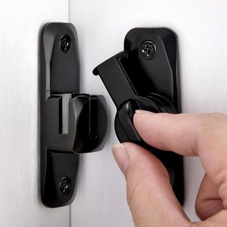 Degrees Vikdörrspärr, Dörrlås Skjutdörrspärr Skjutdörrstängning Skjutdörrlås Dörrlås Skjutdörrlås Svart