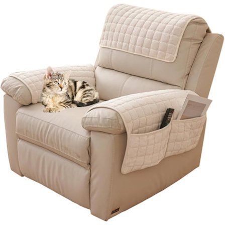 Liukumaton nojatuolin päällinen käsinojille, sohvan päällinen sivutaskulla, suojaava nahkainen huonekalujen päällinen lemmikeille