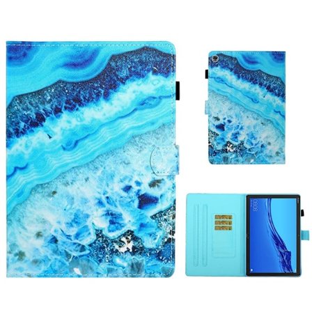 Huawei MediaPad M5 Lite 10 mønstret flipomslag i læder - Bølge