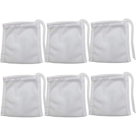 6-pack Små Filterpåsar för Aktivt Kol, 7,6 x 10,2 cm Högflödes Akvariumnät Media Filterpåse Akvarium Filterpåsar