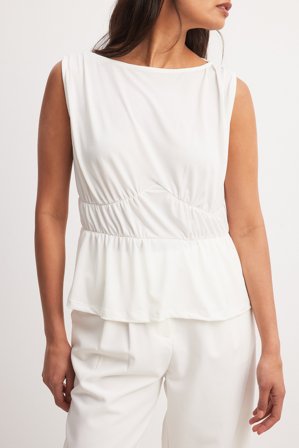 NA-KD Ärmlös topp i jersey - Sommarkläder - Vit - S