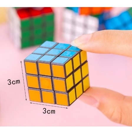 3 cm liten Rubiks kube 3 nivåer med nøkkelring Rubiks kube anheng pedagogisk leketøy barns intelligens Rubiks kube (uten nøkkelring)
