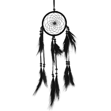 Stor drømmefanger, håndlavet drømmefanger, (sort)