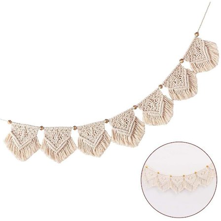 Makramee seinävaate seinäkoriste Boho kudottu makramee 20cm X 110cm