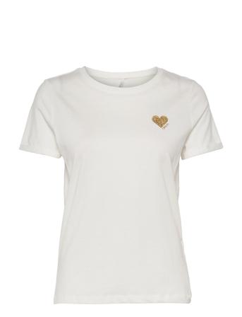 Onlkita S/S Logo Top T-shirt Top Hvid ONLY