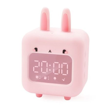 C2106 Naughty Rabbit Music Smart Vekkerklokke for Barn (Rosa)