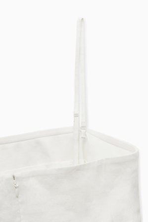 COS Women's Linen-Blend Mini Bustier Dress in White