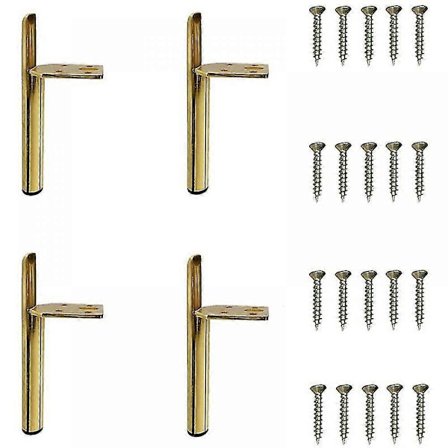4 stk Moderne Møbelben i Jern Erstatning Sofaben Med Skruer For Bord Seng Skap Gull - 13cm