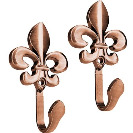 Väggmonterade gardinkrokar i vintage-stil, graverade i metall, dekorativ klädstång