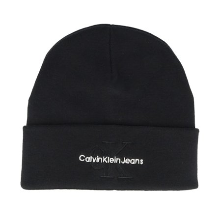 Calvin Klein - Musta cuff Beanie - Mono Logo Embro Beanie Black Cuff @ Hatstore