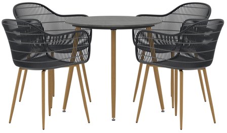 Venture Home Anafi Matgrupp svart/mörkgrå, Utemöbler