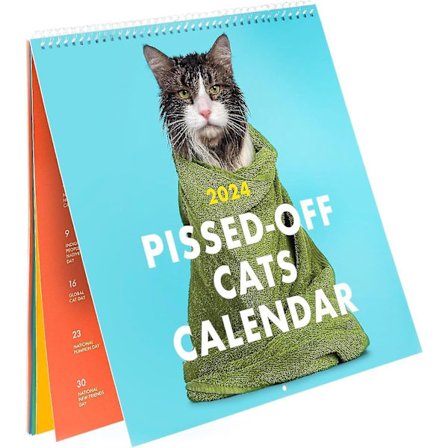 2024 Pissed-off Cats Kalender - Morsom, frekk feriegave til katteelskere