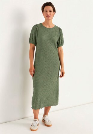 Cellbes of Sweden - Trikåklänning med struktur - khakigrön - för damer - 50/52