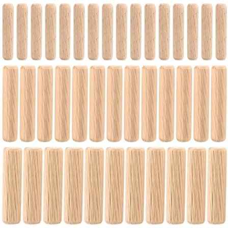 90 stk. tresylinderpinner, koniske rillede treplugger M6 M8 M10 for fresing, rilling, håndverk, DIY, trearbeid, snekkerarbeid