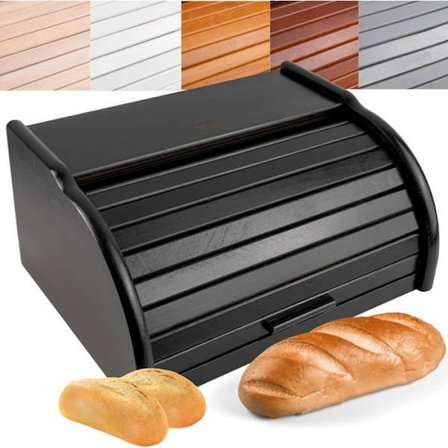 Black Bread Box - KREATIVT HJEM - 38 x 28,5 x 17,5 cm - Bøgetræ - Industriel - Loft