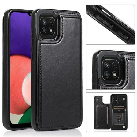 Samsung Galaxy A22 5g - Skal Med Korthållare Svart