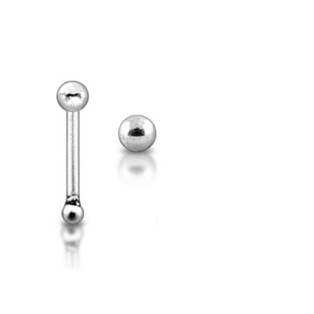 1 st. Näspiercing i silver med 2 mm. rund kula (K)