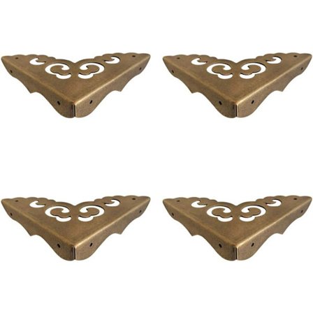 Antiikkimessingistä valmistettu 4 kulmakiinnikkeen sarja puusisustukseen[PL]