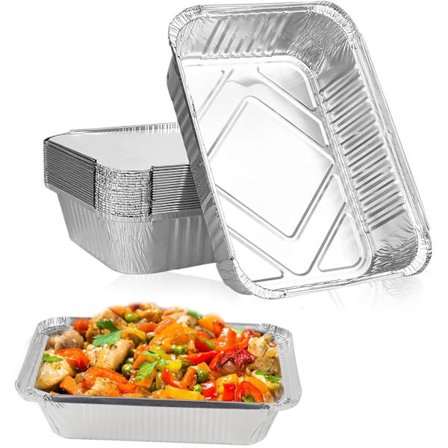 20 aluminium bageforme med låg, 1000 ml kapacitet, engangs aluminium bageforme, velegnet til grillning, bagning, stegning og madlavning.