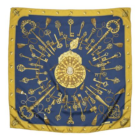 Hermès Vintage, Pre-owned Scarf Blauw, Dames, Maat:ONE Size