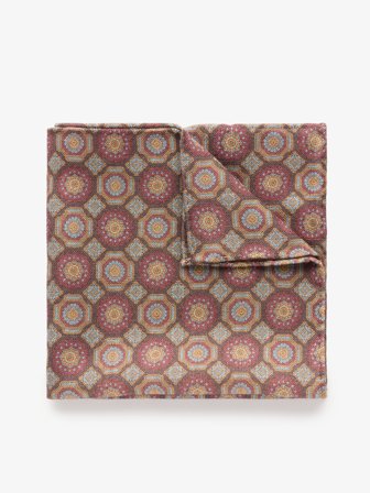 John Henric Men's Braunes Einstecktuch Geometrisch Size Onesize