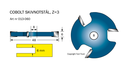 Cobolt 013-060 Notskiva L=6 D=48 Z=3, Maskintillbehör & förbrukning