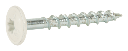 ESSVE 113204 Treskrue 6 mm Ø, WAF, hvit, FZB, 100-pakning 50 mm, Innfesting