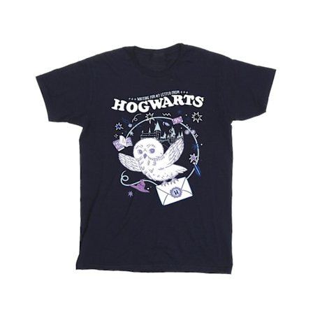 Harry Potter T-shirt för män med uggla och brev från Hogwarts, 3XL, marinblå