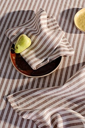 Jotex - Serviette Im 2er-pack braun/weiß - HERIBERT - Kaufe Servietten bei Jotex