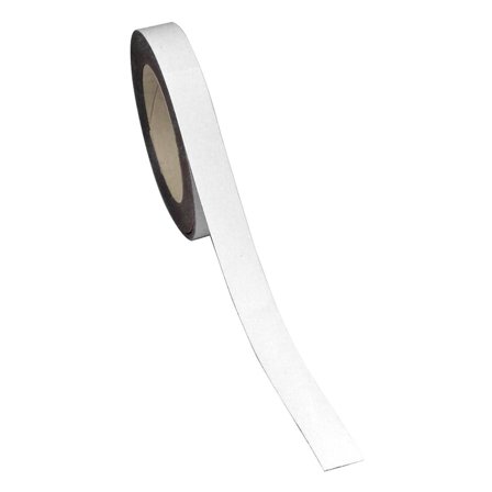 Magnetic easy wipe racking strip, 20 mm x 10 m, white
