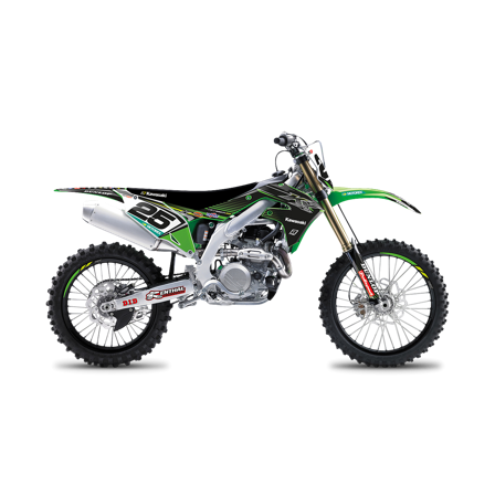 Blackbird Replica Racing Team 2018 Complete Decal Kit with Seat Cover Black-Green - Kawasaki KX 450 2019-2020