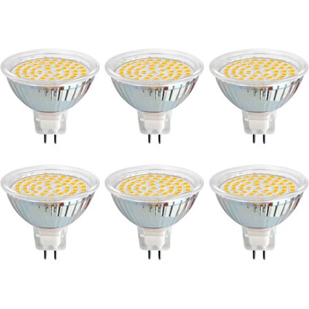 GU5.3 LED Pære 12V 3W Varm Hvid 3000K, Ø50mm, 500LM, AC/DC 12V MR16 GU5.3 Forsænket LED Spotlight, Pakke med 6, Energiklasse A+