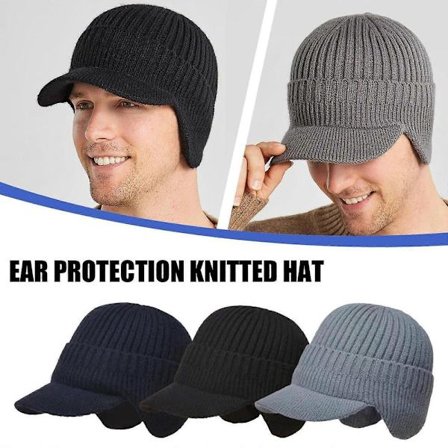 Elastisk Varmt Ørebeskyttelse Strikket Hue Vinter Udendørs Ørebeskyttelse Strikket Hue