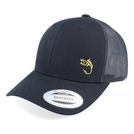 Skillfish - Svart trucker Caps - Gold Fish Hook Logo Black Trucker @ Hatstore