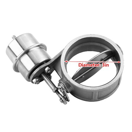 Auton pakokaasun ohjausventtiili, tehostuspaineella aktivoitu pakokaasun poistoputki/dump, 3 tuuman avoin tyyli