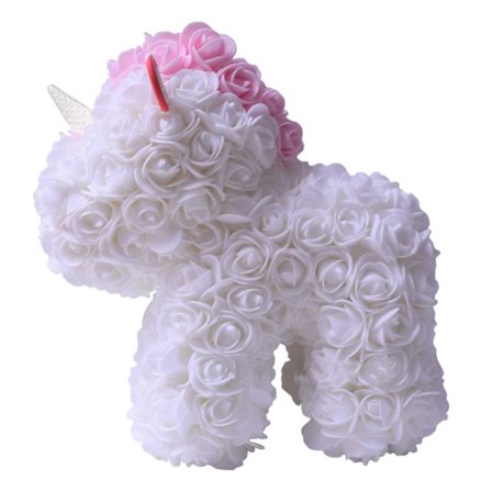 25cm yksisarvinen ruusut lahjapakkauksessa - valkoinen