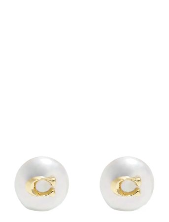 Coach Accessories | Coach Signature Coin Pearl Stud Earrings | ONE SIZE