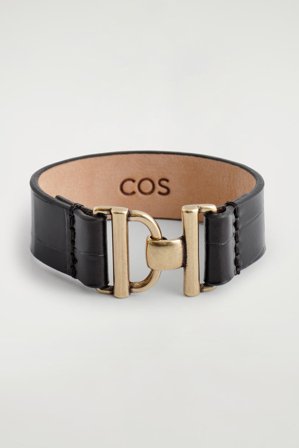 COS Women's Croc-Effect Leather Bracelet in Brown