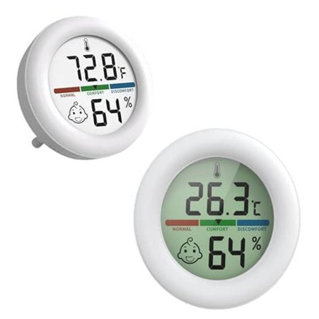 Trådløs termometer og hygrometer, Digital hygrometer til børneværelse – høj nøjagtighed, magnetisk og fritstående_OF