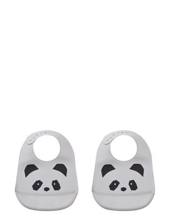 Liewood Tilda Silicone Bib 2-Pack - Silver - ONE SIZE