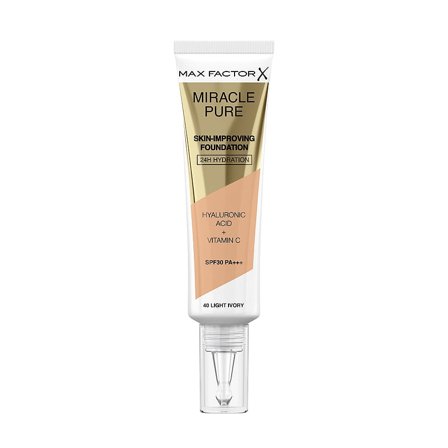 Max Factor Miracle Pure Skin-Improving Foundation 40 Light Ivory, Makeup, Ansigt, Foundation