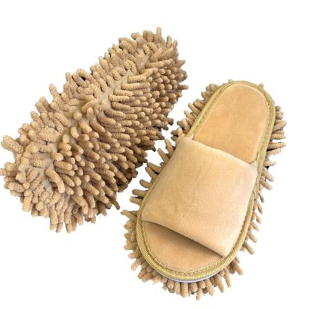 Lazy Open Toed Moppitossut - Pehmeä ja mukava puhdistustossu beige - koko M (39-41) Beige