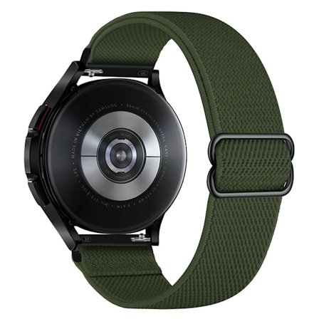 Joustava nylonranneke Samsung Galaxy Watch 7 44mm Tummanvihreä