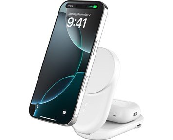 Belkin UltraCharge 2-in-1 Foldable Magne - Hopfällbar magnetisk laddare för två enheter samtidigt