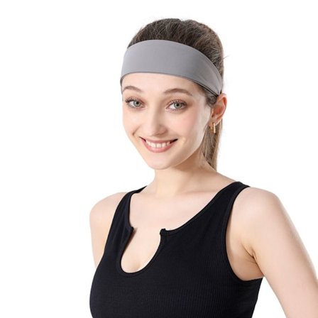 Fitness Pandebånd Stretch Svedbånd LYSEGRÅ