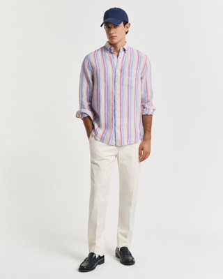 GANT - Slim fit seersucker bukser til herre cream